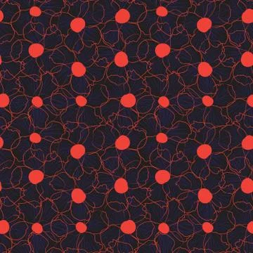 Orange Botanical Floral Seamless Pattern Background Illustrazione stock
