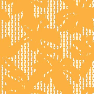 Orange Botanical Floral Seamless Pattern with striped Background Stock Illustration