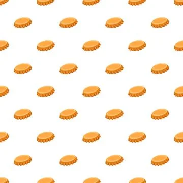 Orange bottle cap repeating seamless flat vector pattern イラスト素材