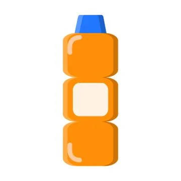 Orange bottle with cleaner soap in flat style on white, stock vector illustra Stock-Illustration
