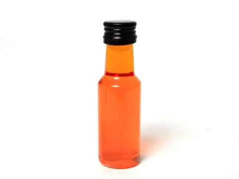 Orange bottle on white background Stock Photos