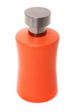 Orange bottle on white background Stock Photos