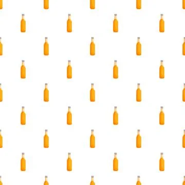 Orange bottles repeat seamless pattern background Illustrazione stock