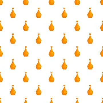 Orange bottles seamless pattern on white background Illustrazione stock