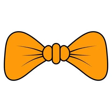 Orange bow tie accessory with knot detail for formal fashion Illustrazione stock