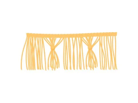 Orange braid with long threads. Vector illustration on white background. Illustrazione stock