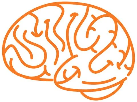 Orange brain multiple sclerosis awareness sign or object Stock Illustration