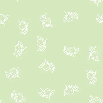 Orange branch leaf line seamless pattern 스톡 일러스트