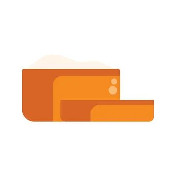 Orange bread maker making white bread dough with open top lid Stock Illustration