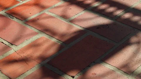 Orange Brick Floor Tiles with Shadow Patterns Video stock 317507292