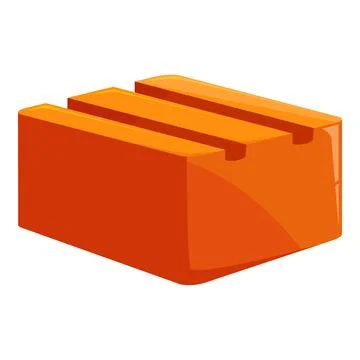 Orange brick maintaining its rectangular shape Stock Illustration