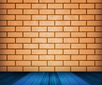 Orange brick room backdrop Ilustración de archivo