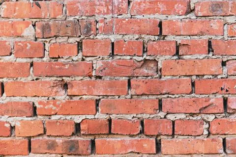 Orange brick wall, background, texture with copy space Foto stock