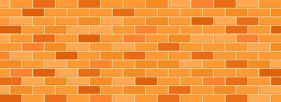 Orange brick wall background. Vector illustration Stock Illustration