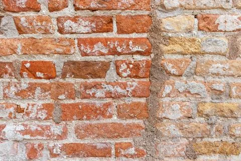 Orange brick wall close up Stock-Fotos
