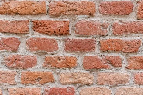 Orange brick wall close up Foto stock