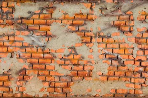 Orange brick wall design Stock Photos