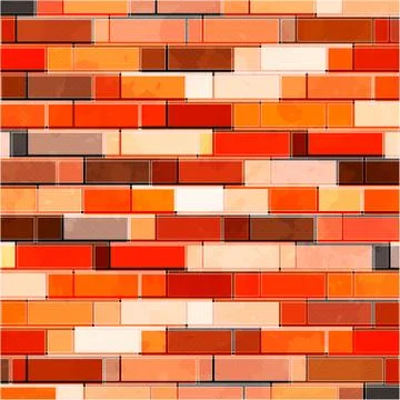 Orange brick wall geometric pattern Stock Illustration