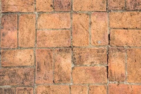 Orange brick wall pattern texture Stock Photos