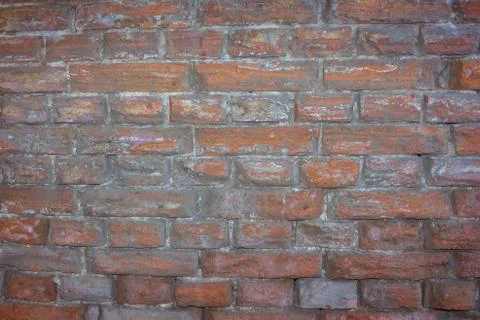 Orange brick wall. Stock Photos