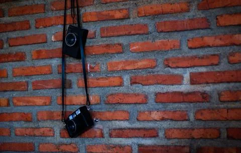 Orange brick wall 库存照片