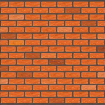 Orange brick wall, seamless pattern, vector illustration Stock Illustration