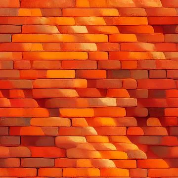 Orange brick wall seamless pattern illustration Stock Illustration