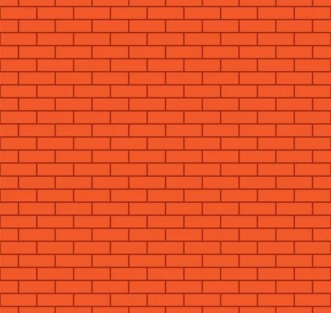 An orange brick wall seamless vector pattern. Stock Illustration