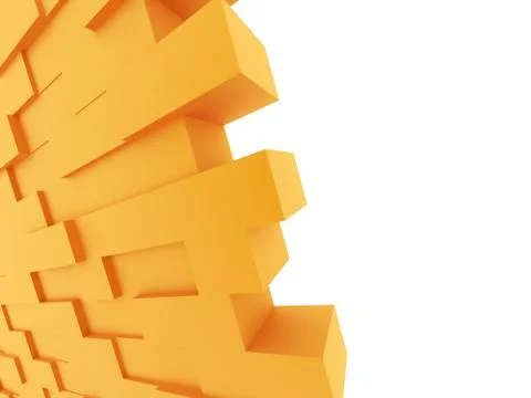 Orange brick wall on white background Ilustración de archivo