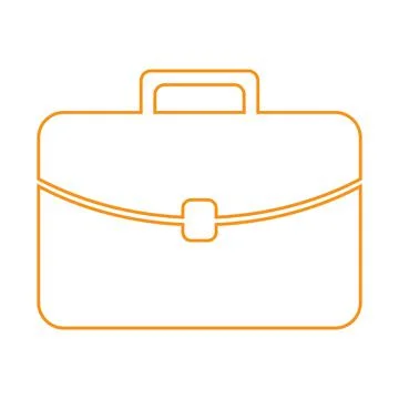 Orange briefcase vector line icon isolated on white background Stock Illustration