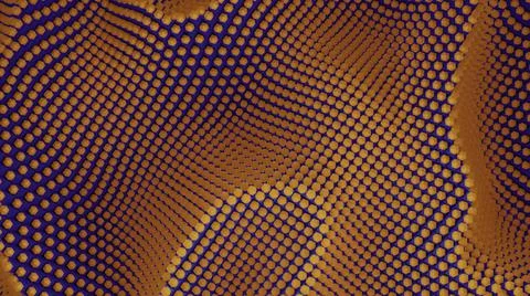 Orange bright convex texture moving in waves, seamless loop. Design. Grainy イラスト素材