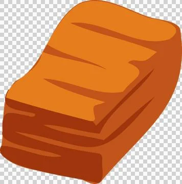 Orange-brown block is floating in flat style on transparent background showing Stockillustratie