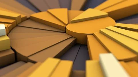 Orange, brown, blue broken surface, close-up.. 3d render. Stock Illustration