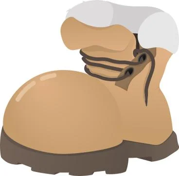 Orange brown boot on white background isolate Stock Illustration