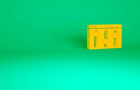 Orange Browser setting icon isolated on green background. Adjusting, service, Stock Illustration