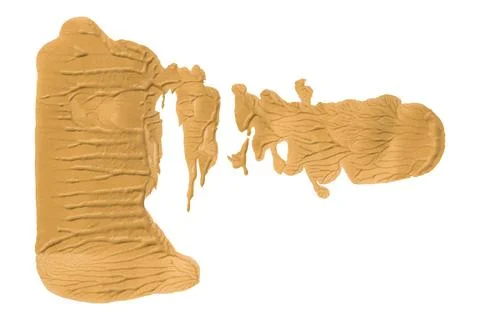 Orange brush isolated on white background. golden apricot color Stock Photos