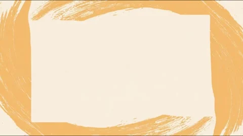 Orange brush stroke decorative border frame for copy space text overlay han.. Stockbeeldmateriaal 339791844