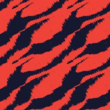 Orange Brush Stroke Fur Seamless Pattern Stock Illustration