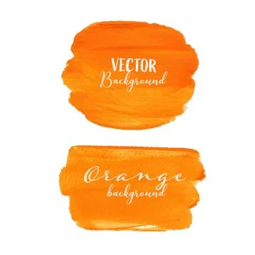 Orange brush stroke isolated on white background, Vector illustration. Stock Illustration