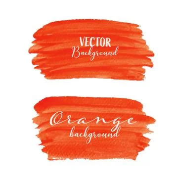 Orange brush stroke isolated on white background, Vector illustration. Stock Illustration