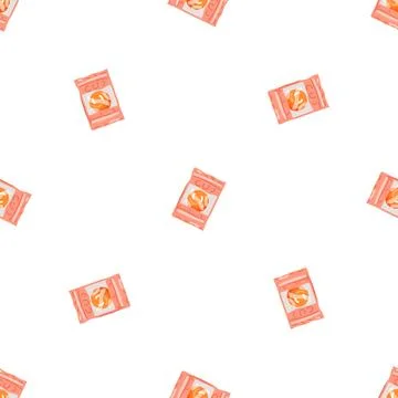 Orange bubble gum pattern seamless vector Stock Illustration