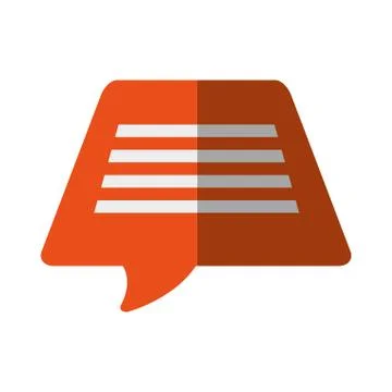 Orange bubble speech dialogue talk color shadow Stock Illustration