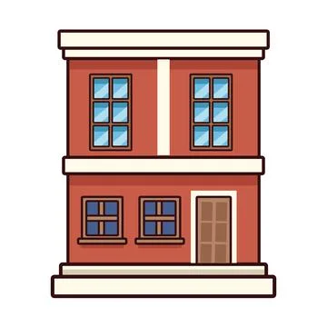 Orange building facade Ilustración de archivo