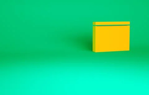 Orange Building of fire station icon isolated on green background. Fire depar Ilustración de archivo