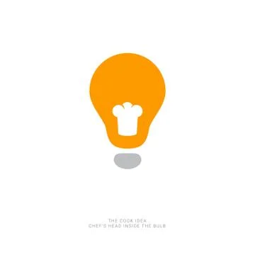Orange Bulb with a chef's hat Stock Illustration