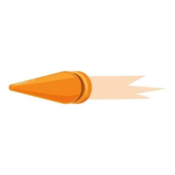Orange bullet flying with trail creating dynamic movement Stock Illustration