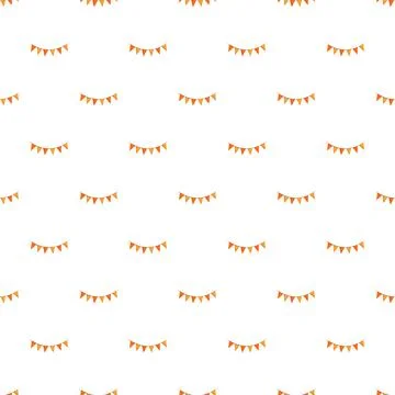 Orange bunting flags celebrating a festive party pattern イラスト素材
