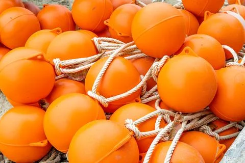 Orange Buoy Collection. Stock Photos