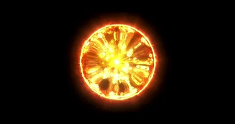 Orange burning magic sphere of fire, Energy particle fireball,  circular fire 動画素材 244906228