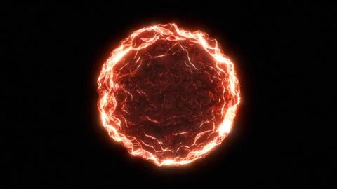 Orange burning magic sphere of fire, Energy particle fireball, circular fire Vidéo 259297288
